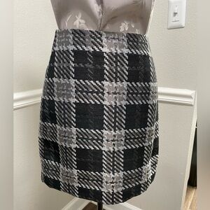 Black & Gray Plaid Women's Skirt